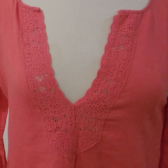 J. CREW Coral Tunic w/ Crochet Trim, Medium - NEW - Picture 2 of 3